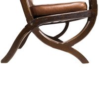 E. W. Pugin, Style of. An Arts & Crafts Oak & Leather Armchair with Organic Styling - Thumbnail 7