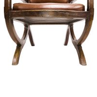 E. W. Pugin, Style of. An Arts & Crafts Oak & Leather Armchair with Organic Styling - Thumbnail 8