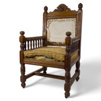 Bruce Talbert for Gillow & Co., attributed, Gothic Revival Oak Armchair - Thumbnail 26