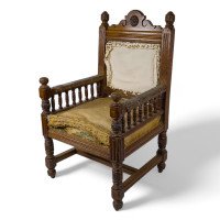 Bruce Talbert, attributed. Probably Made by Gillows. A Gothic Revival Oak Armchair - Thumbnail 2