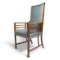 Liberty & Co., attributed, Arts & Crafts walnut Anglo-Japanese Armchair - Thumbnail 1