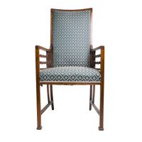 Liberty & Co., attributed, Arts & Crafts walnut Anglo-Japanese Armchair - Thumbnail 2