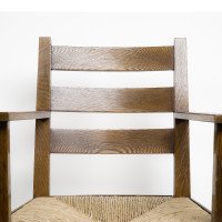 M. H. Baillie Scott Arts & Crafts Oak Armchair Made by J P White's Pyghtle Works - Thumbnail 3
