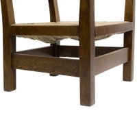 M. H. Baillie Scott Arts & Crafts Oak Armchair Made by J P White's Pyghtle Works - Thumbnail 6