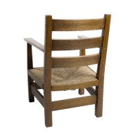 M. H. Baillie Scott Arts & Crafts Oak Armchair Made by J P White's Pyghtle Works - Thumbnail 7