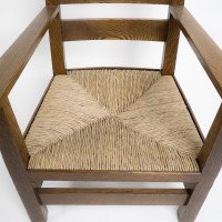 M. H. Baillie Scott Arts & Crafts Oak Armchair Made by J P White's Pyghtle Works - Thumbnail 9