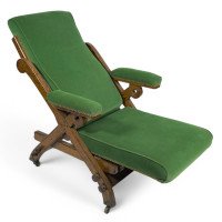 Charles Bevan Marsh Jones & Cribb, Gothic Revival New Registered Reclining Chair - Thumbnail 1