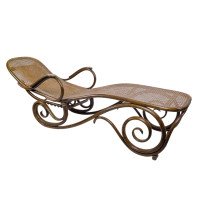 Thonet, a Bentwood Chaise Lounge with Wonderful Scroll Work Details & Cane Work - Thumbnail 3