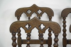 A Set of Four Gothic Revival Bobbin Turned Oak Dining Chairs - Thumbnail 3