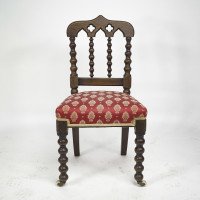 A Set of Four Gothic Revival Bobbin Turned Oak Dining Chairs - Thumbnail 5