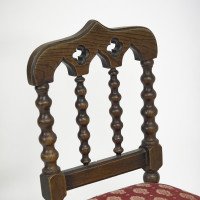 A Set of Four Gothic Revival Bobbin Turned Oak Dining Chairs - Thumbnail 14
