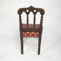 A Set of Four Gothic Revival Bobbin Turned Oak Dining Chairs - Thumbnail 18