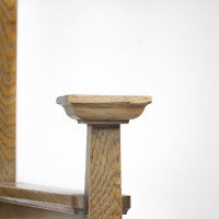 An Arts & Crafts Ash Wood Armchair with Square Caps & an Embossed Copper Panel - Thumbnail 6