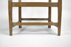 An Arts & Crafts Ash Wood Armchair with Square Caps & an Embossed Copper Panel - Thumbnail 8