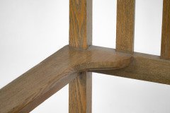 An Arts & Crafts Ash Wood Armchair with Square Caps & an Embossed Copper Panel - Thumbnail 14