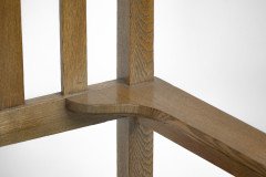 An Arts & Crafts Ash Wood Armchair with Square Caps & an Embossed Copper Panel - Thumbnail 15