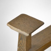 An Arts & Crafts Ash Wood Armchair with Square Caps & an Embossed Copper Panel - Thumbnail 17