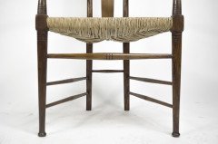 E. G. Punnett Attributed, for William Birch Set of Four Glasgow School Oak & Rush Chairs - Thumbnail 10