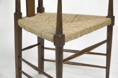 E. G. Punnett Attributed, for William Birch Set of Four Glasgow School Oak & Rush Chairs - Thumbnail 13