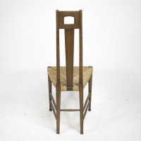 E. G. Punnett Attributed, for William Birch Set of Four Glasgow School Oak & Rush Chairs - Thumbnail 19