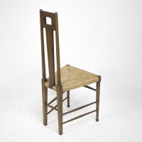 E. G. Punnett Attributed, for William Birch Set of Four Glasgow School Oak & Rush Chairs - Thumbnail 21