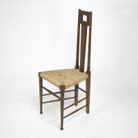 E. G. Punnett Attributed, for William Birch Set of Four Glasgow School Oak & Rush Chairs - Thumbnail 25