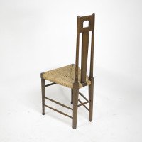 E. G. Punnett Attributed, for William Birch Set of Four Glasgow School Oak & Rush Chairs - Thumbnail 27