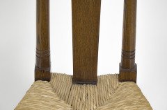 E. G. Punnett Attributed, for William Birch Set of Four Glasgow School Oak & Rush Chairs - Thumbnail 29