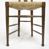 E. G. Punnett Attributed, for William Birch Set of Four Glasgow School Oak & Rush Chairs - Thumbnail 31