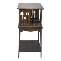 Liberty & Co., Arts & Crafts Oak Revolving Bookcase with Stylised Floral Cut-out Decoration - Thumbnail 2