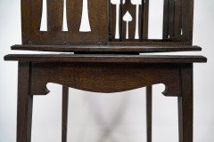 Liberty & Co., Arts & Crafts Oak Revolving Bookcase with Stylised Floral Cut-out Decoration - Thumbnail 9