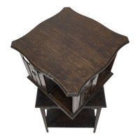 Liberty & Co., Arts & Crafts Oak Revolving Bookcase with Stylised Floral Cut-out Decoration - Thumbnail 11