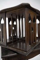 Liberty & Co., Arts & Crafts Oak Revolving Bookcase with Stylised Floral Cut-out Decoration - Thumbnail 13