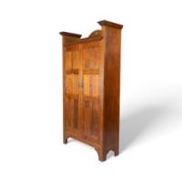 Shapland & Petter. Arts & Crafts Oak Hall Cupboard with a Ruskin Circular Jewel - Thumbnail 3