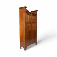 Shapland & Petter. Arts & Crafts Oak Hall Cupboard with a Ruskin Circular Jewel - Thumbnail 2