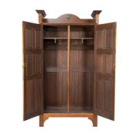 Shapland & Petter. Arts & Crafts Oak Hall Cupboard with a Ruskin Circular Jewel - Thumbnail 11