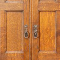Shapland & Petter. Arts & Crafts Oak Hall Cupboard with a Ruskin Circular Jewel - Thumbnail 12