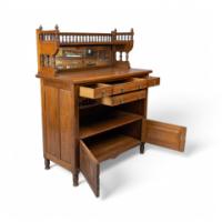 Bruce Talbert, for Gillows. An Aesthetic Movement Oak Sideboard with Turned Finials - Thumbnail 4