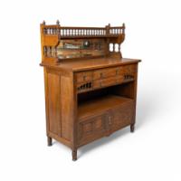 Bruce Talbert, for Gillows. An Aesthetic Movement Oak Sideboard with Turned Finials - Thumbnail 3