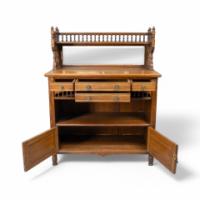Bruce Talbert, for Gillows. An Aesthetic Movement Oak Sideboard with Turned Finials - Thumbnail 7