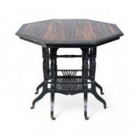Lamb of Manchester. A Good Aesthetic Movement Ebonised Walnut Octagonal Eight-leg Centre Table - Thumbnail 4