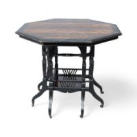 Lambs of Manchester. A Good Aesthetic Movement Ebonised Walnut Octagonal Eight-leg Centre Table - Thumbnail 6