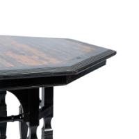 Lambs of Manchester. A Good Aesthetic Movement Ebonised Walnut Octagonal Eight-leg Centre Table - Thumbnail 13