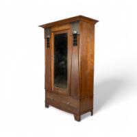 Maple & Co., English Arts & Crafts Oak Wardrobe with Decorative Copper Details - Thumbnail 3