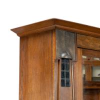 Maple & Co., English Arts & Crafts Oak Wardrobe with Decorative Copper Details - Thumbnail 7