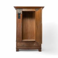 Maple & Co., English Arts & Crafts Oak Wardrobe with Decorative Copper Details - Thumbnail 13
