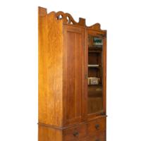 Liberty & Co. Attributed, Arts & Crafts Oak Double Wardrobe with Stylized Cut-Outs - Thumbnail 10