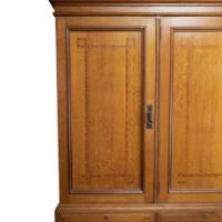 Morris & Co. Attributed, an Arts & Crafts Oak Treble Linen Press, Metalwork by Rathbone - Thumbnail 6