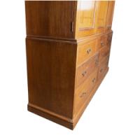 Morris & Co. Attributed, an Arts & Crafts Oak Treble Linen Press, Metalwork by Rathbone - Thumbnail 3
