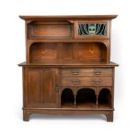 G. M. Ellwood Attributed, Arts & Crafts Glasgow-Style Oak Sideboard Made by Bath Cabinet Makers
